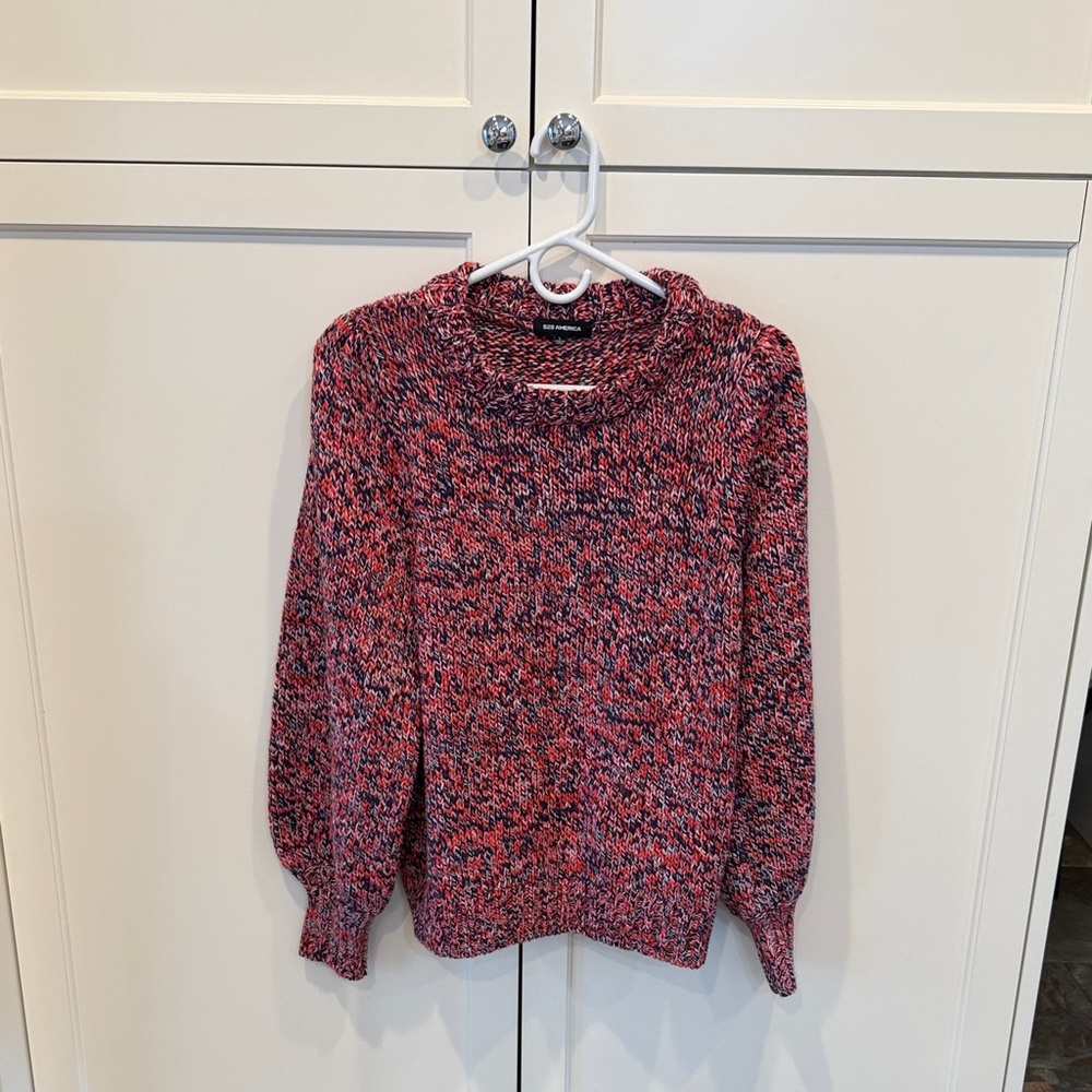 525 America Women's Cowl Neck Sweater - Red and Black